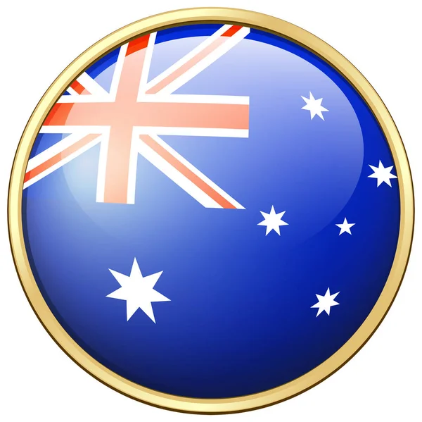 Vlajka Austrálie na kole odznak — Stockový vektor
