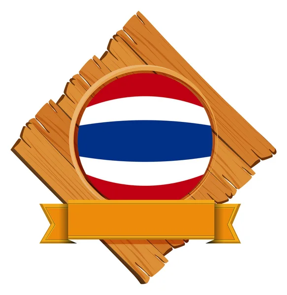 Bandera de Tailandia sobre tabla de madera — Vector de stock