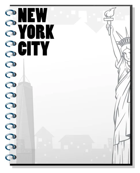 Paper template with new york theme — Stock Vector