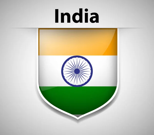 Flag on India on badge — Stock Vector