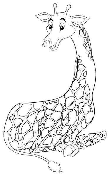 Doodle animal para girafa sentado —  Vetores de Stock