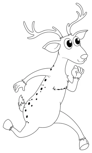 Animal outline for deer running — Stock Vector