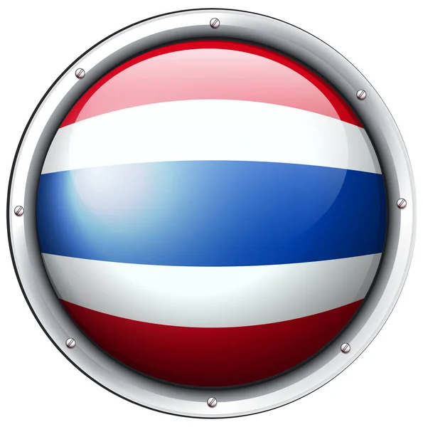 Vlag van Thailand in ronde frame — Stockvector