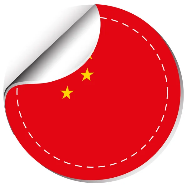 Sticker design for China flag — Stock Vector