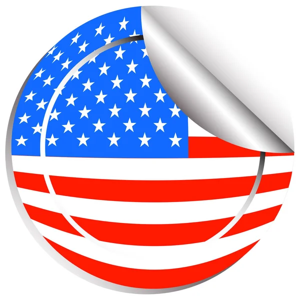 Sticker design pour drapeau des Etats-Unis — Image vectorielle