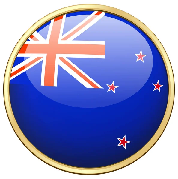 Flag of New Zealand on round frame — Stock Vector
