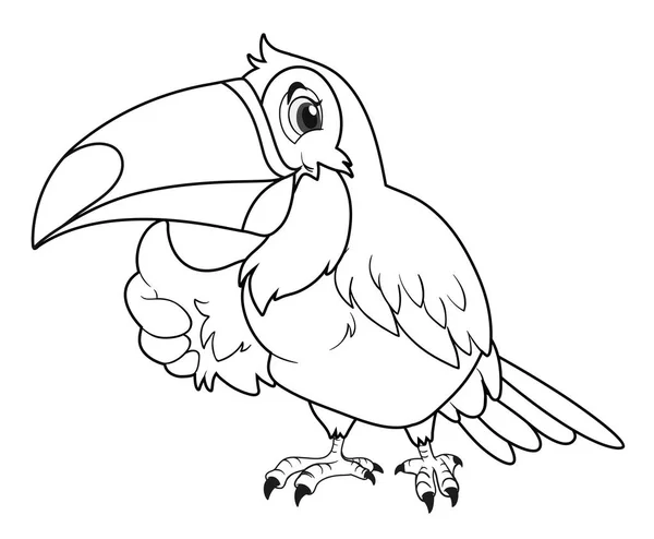 Zarys Zwierzęta Ptak Tukan — Wektor stockowy