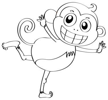 Aptal maymun için anahat hayvan