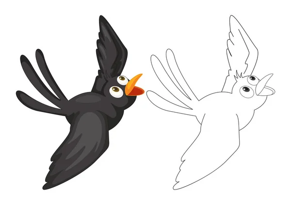 Doodle animal pour corbeau — Image vectorielle