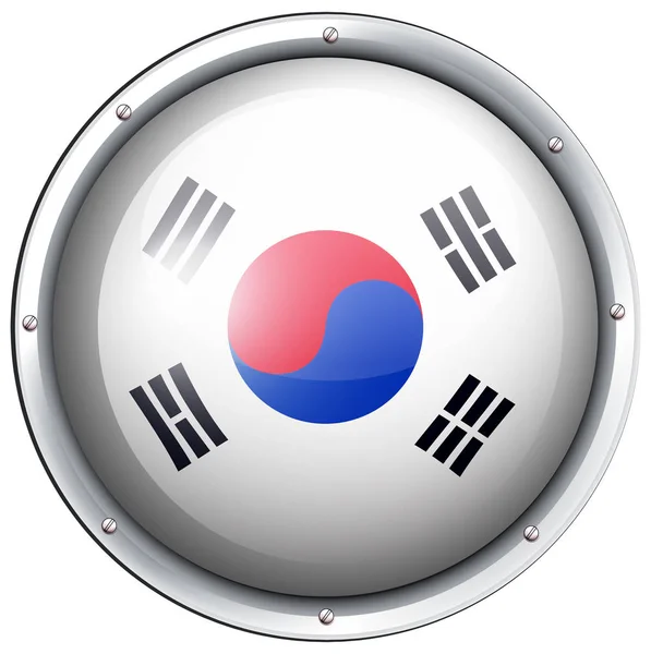 Bandeira da Coreia do Sul em armação redonda — Vetor de Stock