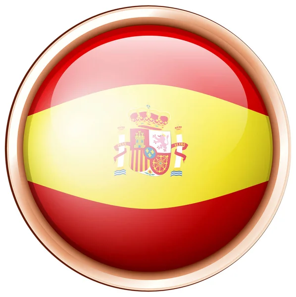 Flag of Spain on round badge — Stock Vector