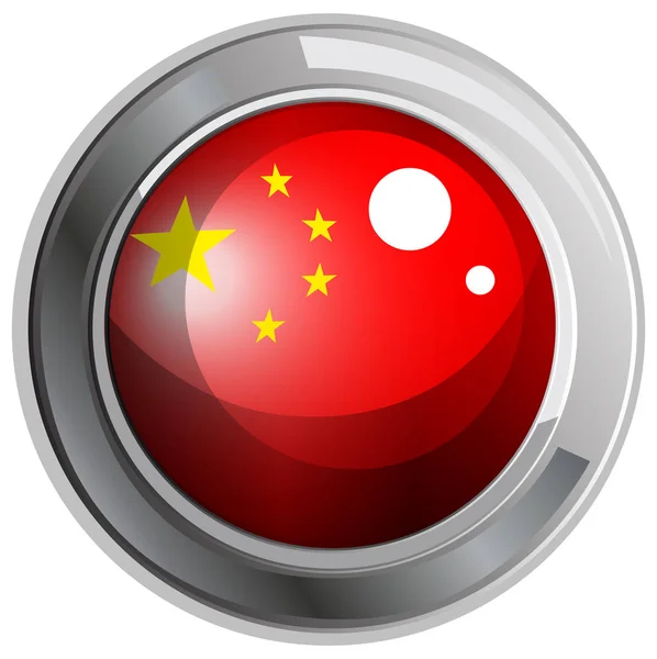 Flag of China in round frame — Stock Vector