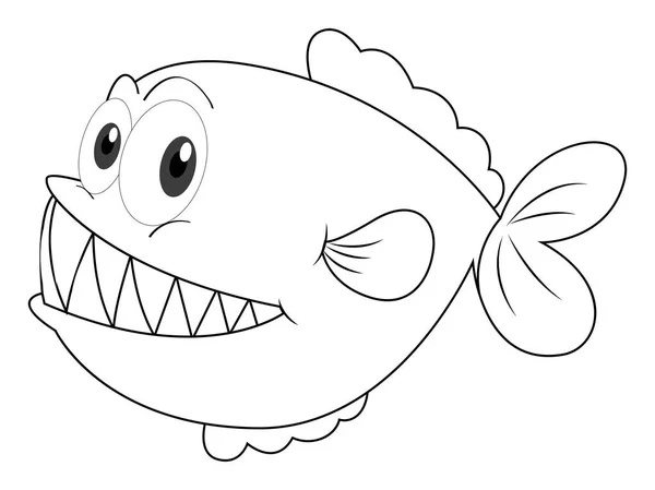 Animal Doodle für Fische — Stockvektor