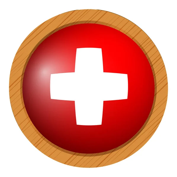Badge design för Schweiz flagga — Stock vektor