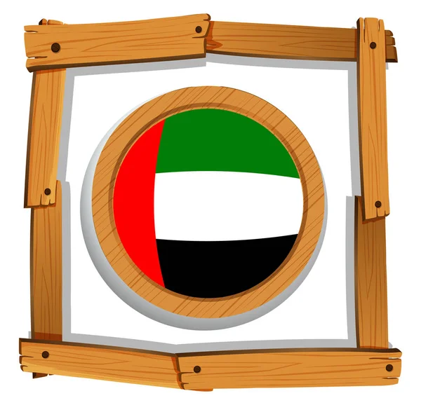 Flag of Arab Emirates on wooden frame — Stock Vector