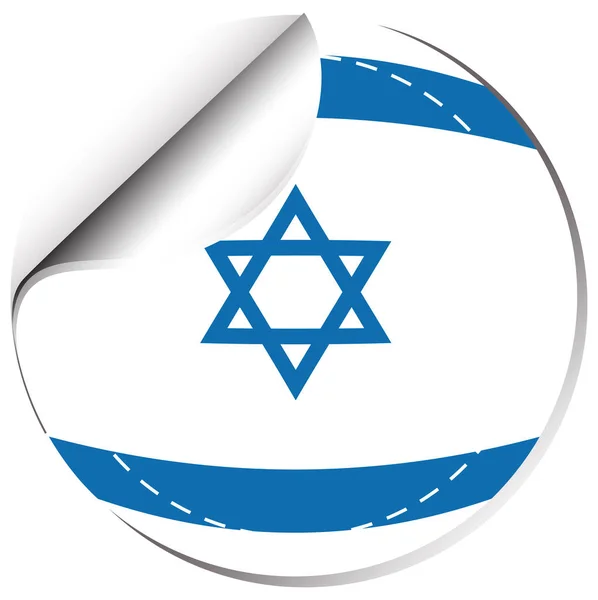 Bandiera di Israele in forma rotonda — Vettoriale Stock