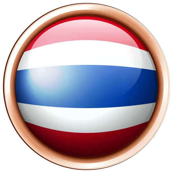 Bandiera della Thailandia in cornice rotonda — Vettoriale Stock