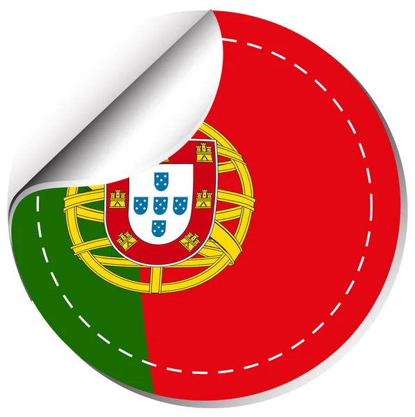 丸い形をしたポルトガルの旗 — ストックベクタ