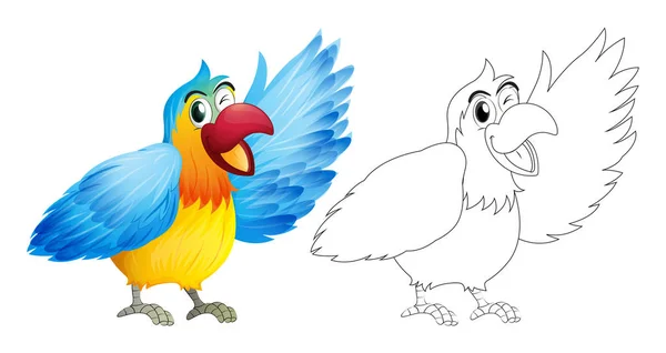 Doodle animal para loro guacamayo — Archivo Imágenes Vectoriales