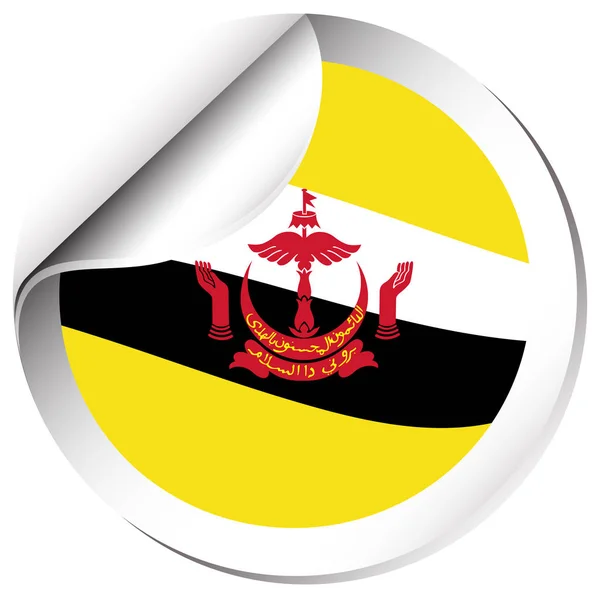 Sticker design for flag of Brunei — Stock Vector