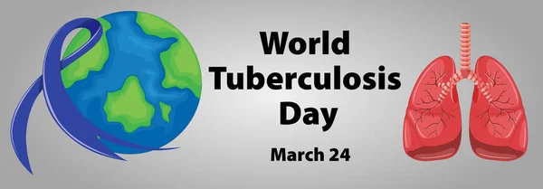 Wereld tuberculose dag poster met menselijke longen — Stockvector