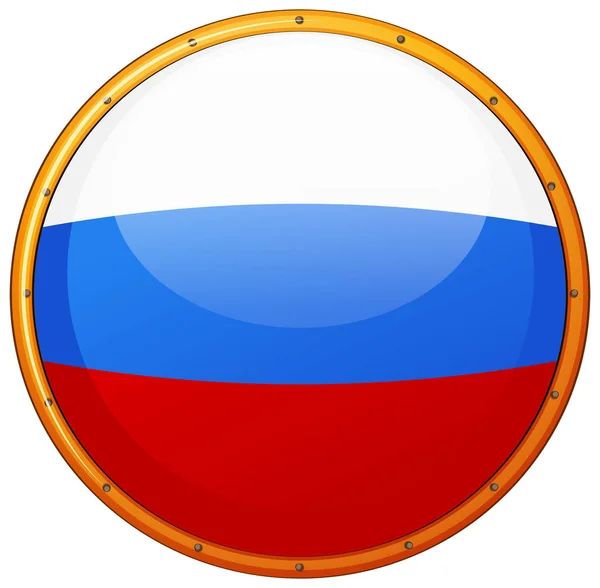 Σημαία της Ρωσίας σε στρογγυλό πλαίσιο — Διανυσματικό Αρχείο