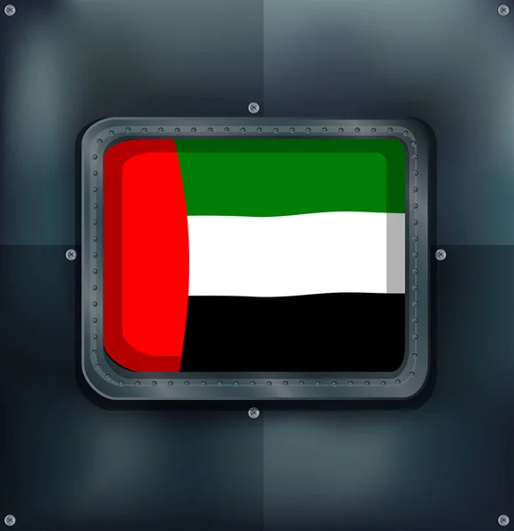 Флаг Арабских Эмиратов на металлической стене — стоковый вектор