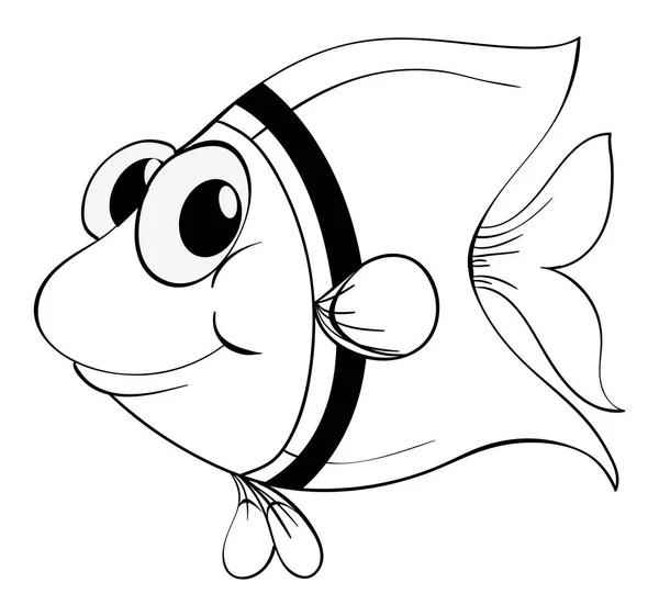 小さな魚の概要動物 — ストックベクタ