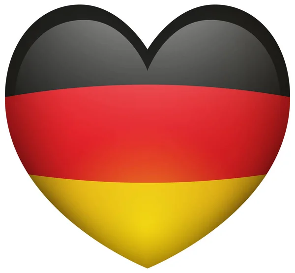 Německá vlajka ve tvaru srdce — Stockový vektor