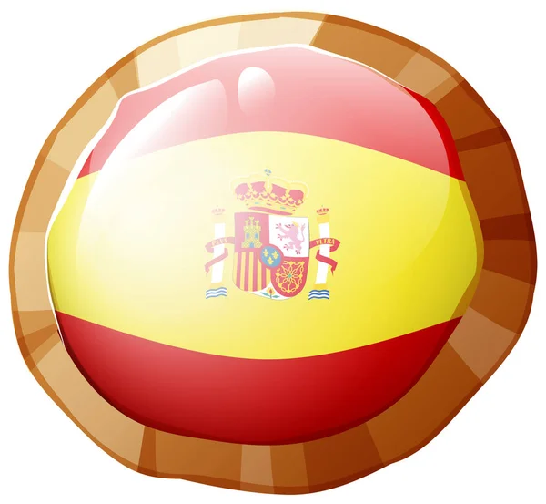 Flag of Spain in round frame — Stock Vector