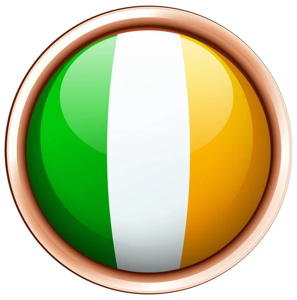 Design de crachá para bandeira da Irlanda — Vetor de Stock