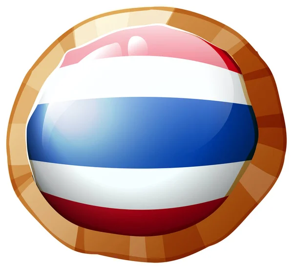 Drapeau de la Thaïlande sur insigne rond — Image vectorielle