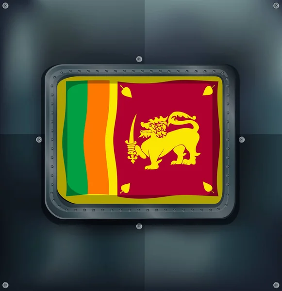 斯里兰卡在金属背景上的标志 — 图库矢量图片