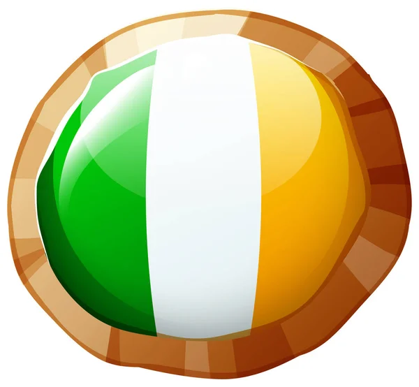 Bandeira da Irlanda em armação redonda — Vetor de Stock