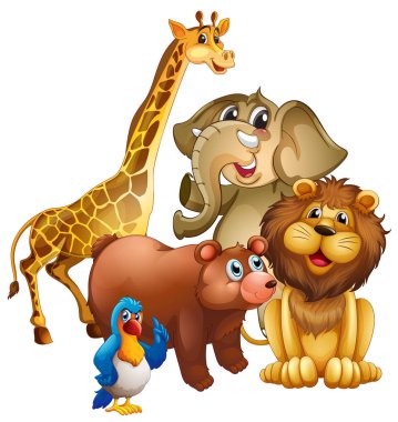 Hayvanat bahçesinde birçok vahşi hayvanlar