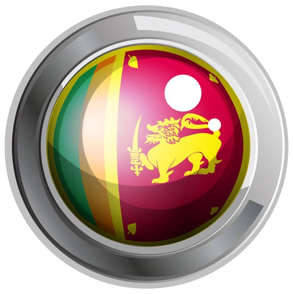 Flag of Srilanka on round badge — Stock Vector