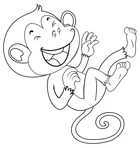 Doodle djur för monkey skrattar — Stock vektor