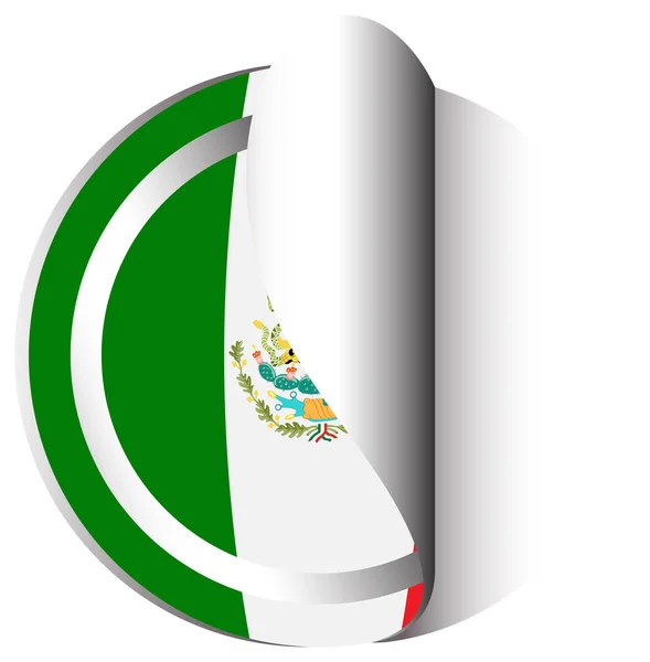 Design de adesivo para bandeira do México — Vetor de Stock