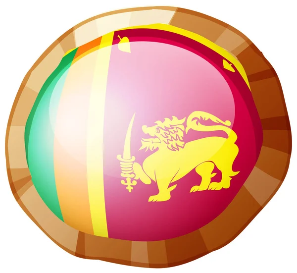 Flag of Srilanka in round frame — Stock Vector