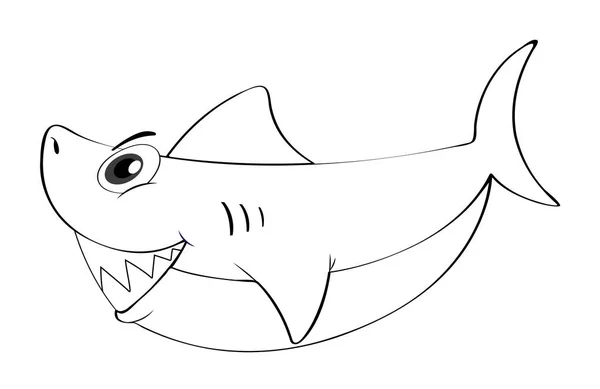 Doodle djur för haj — Stock vektor