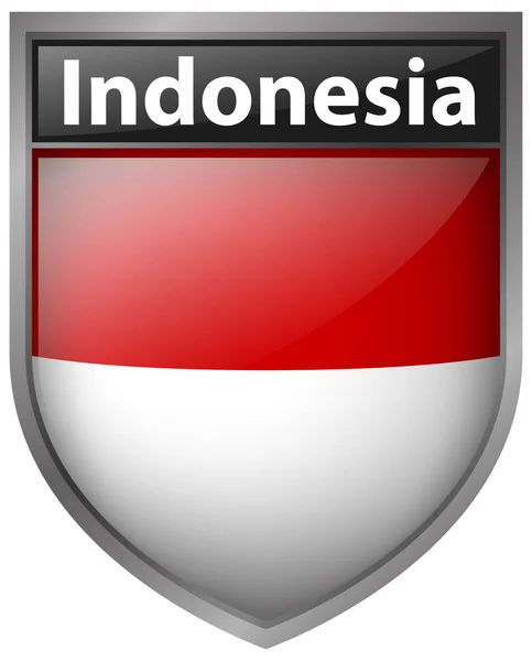 Diseño de insignia para bandera de Indonesia — Vector de stock