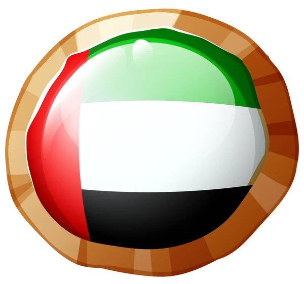 Vlajka arabské emiráty na kolo odznaku — Stockový vektor