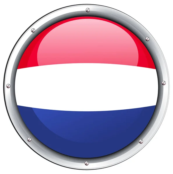 Bandera de Holanda en marco redondo — Vector de stock