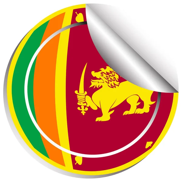 Sticker design for flag of Srilanka — Stock Vector