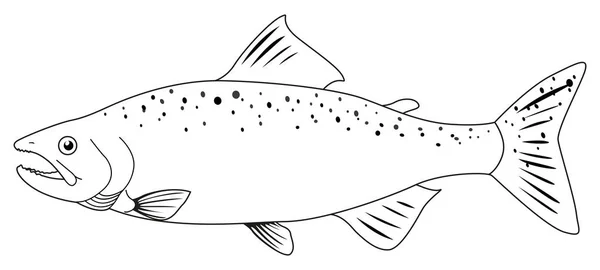 Doodle animale per salmone selvatico — Vettoriale Stock