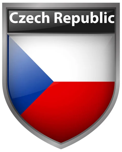 Badge design pour le drapeau de la République tchèque — Image vectorielle