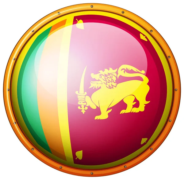 Vlag van Srilanka in ronde frame — Stockvector