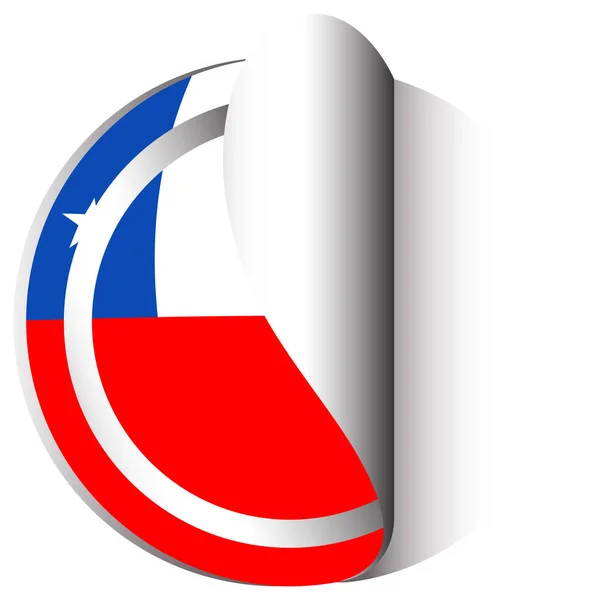 Design de adesivo para bandeira do Chile —  Vetores de Stock