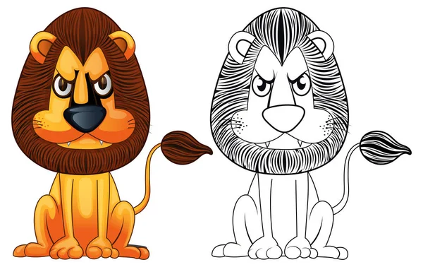Doodle animal para león salvaje — Archivo Imágenes Vectoriales