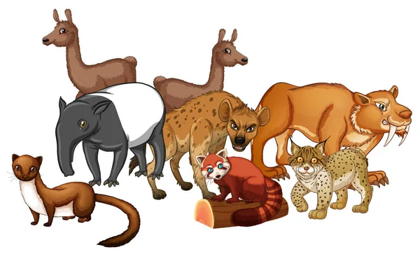 Groupe d'animaux sauvages — Image vectorielle